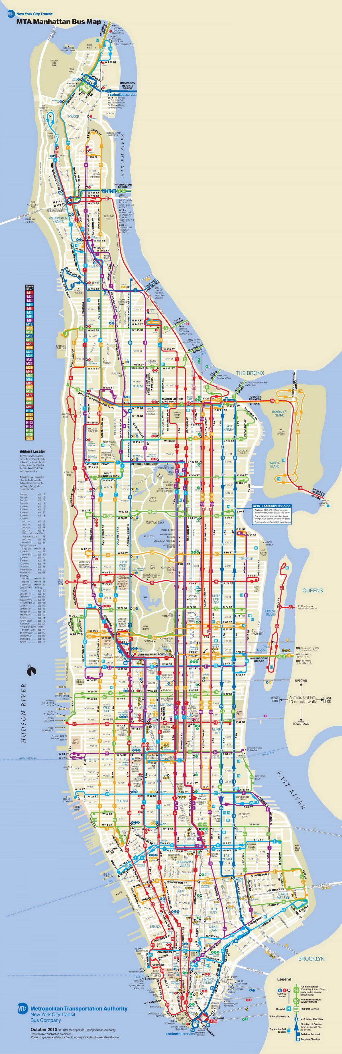 Manhattan autobus hartë me ndalon