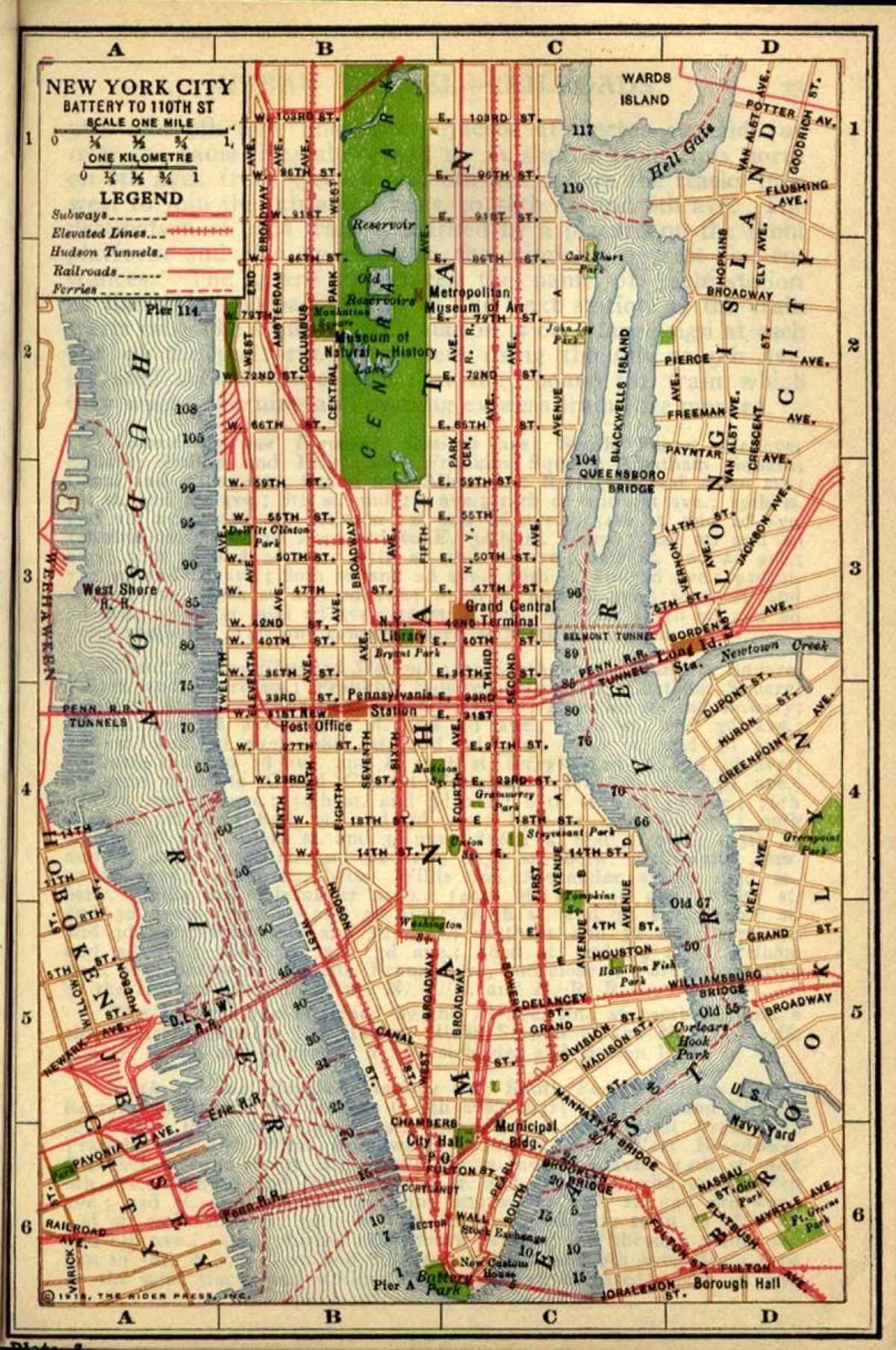 harta e vjetër Manhattan
