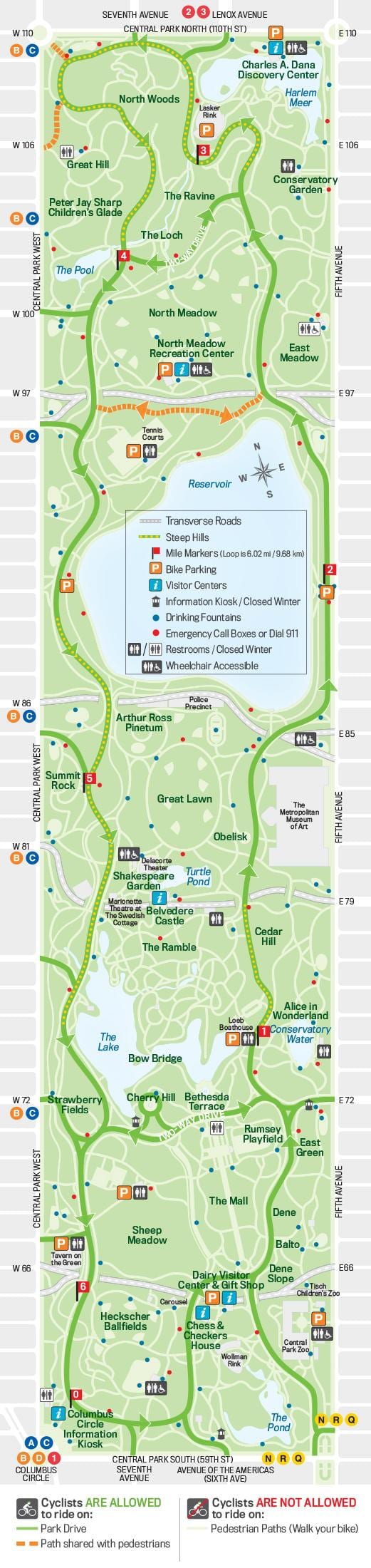 harta e central park drejtimin