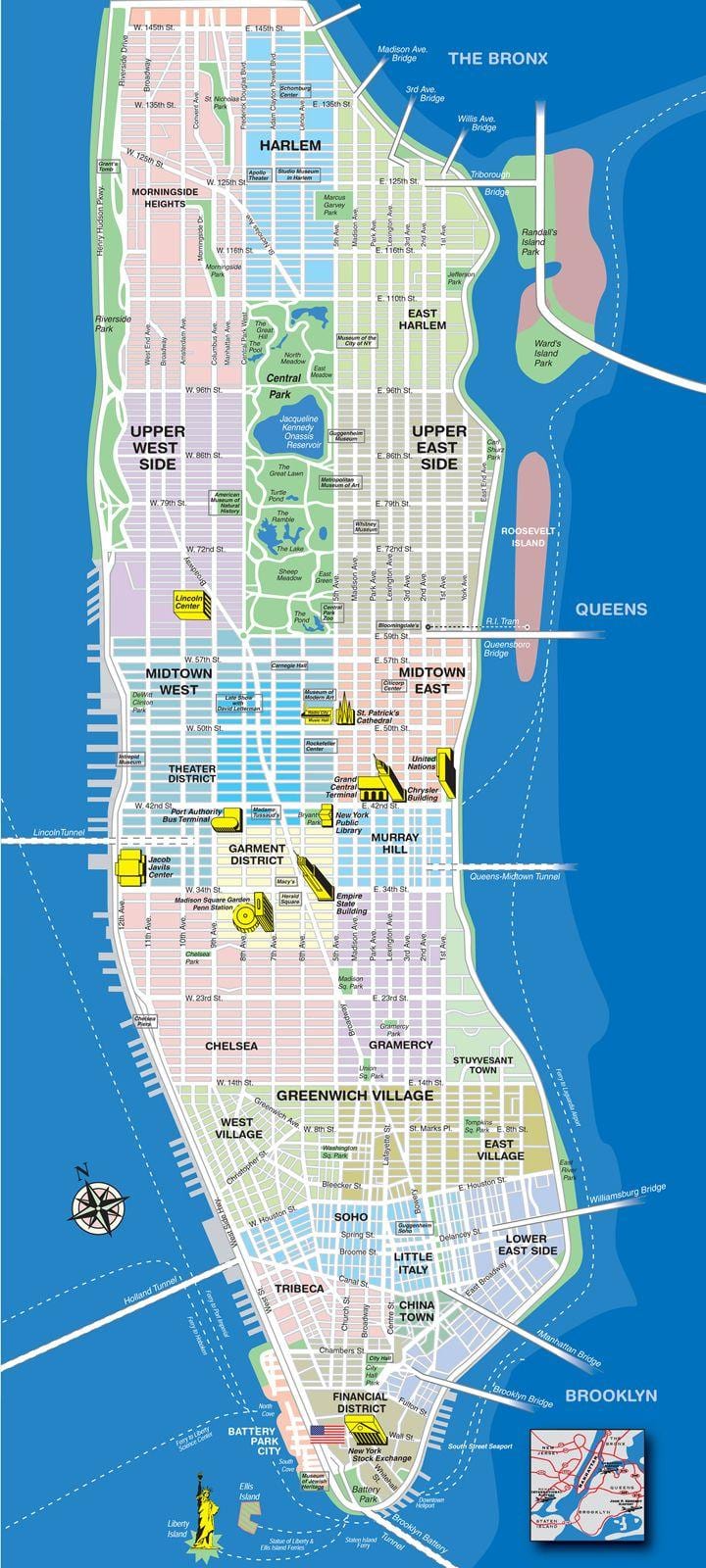 harta e Manhattan island
