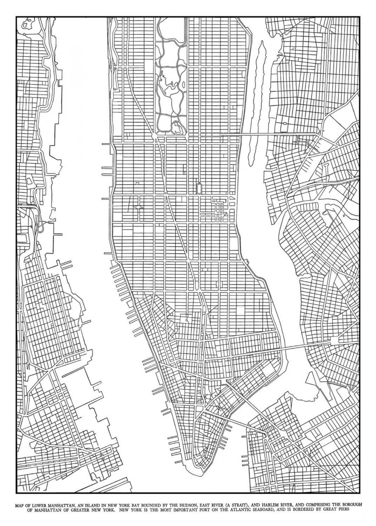 harta e rrjetit Manhattan