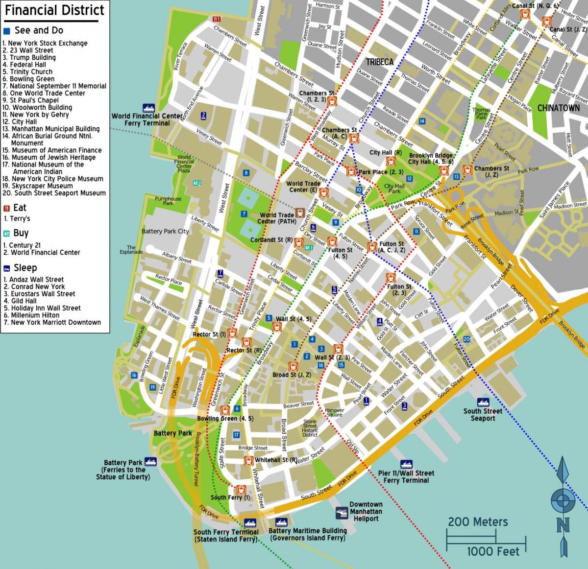 harta e në qendër të qytetit Manhattan ny