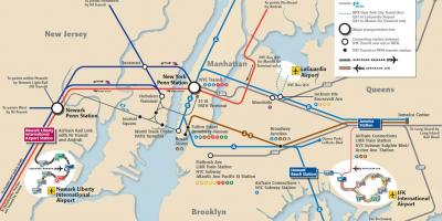 JFK të Manhattan metro hartë