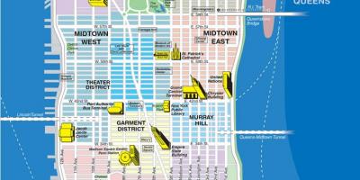Harta e sipërme Manhattan lagjet e