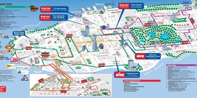 Manhattan tërheqjet turistike harta