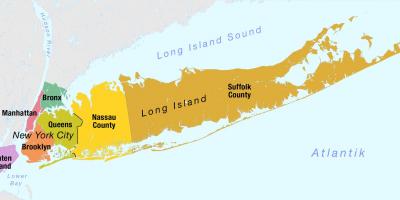 Harta e New York-Manhattan dhe long island