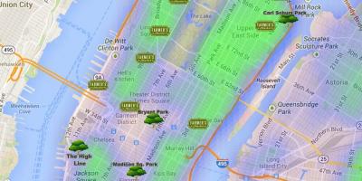 Harta e Manhattan parqet