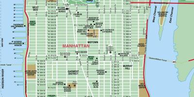 Shtypshëm rrugë hartë të Manhattan