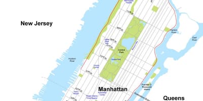 Një hartë e Manhattan New York